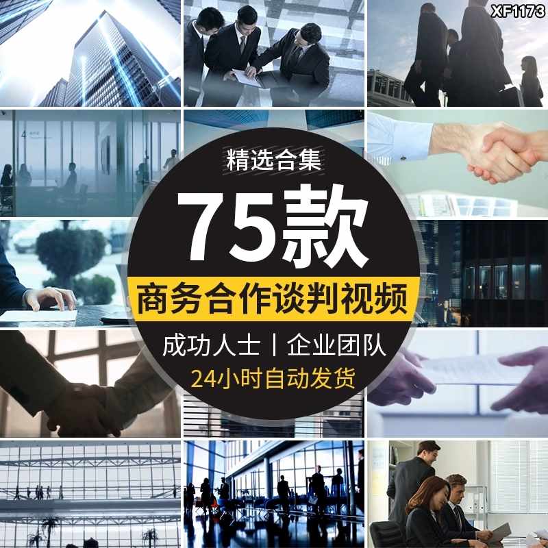 商务合作共赢洽谈公司开会企业团队成功人士签字握手宣传视频素材-泰戈创艺资源库