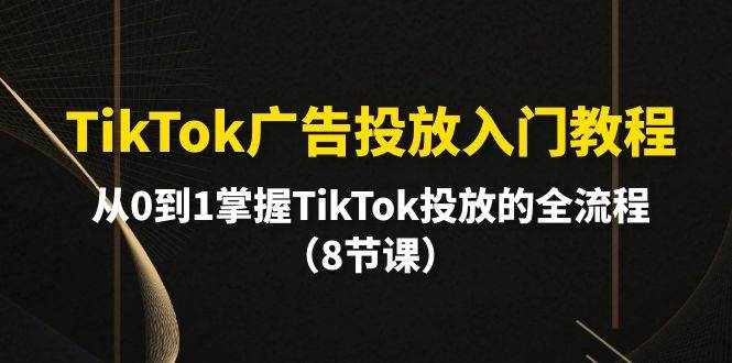 （10085期）TikTok广告投放入门教程，从0到1掌握TikTok投放的全流程（8节课）-泰戈创艺资源库