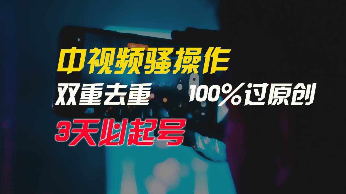 （9649期）中视频骚操作，双重去重100%过原创，3天比必起号，简单无脑，月入3W+-泰戈创艺资源库