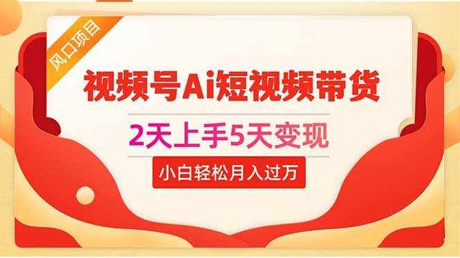 （10807期）2天上手5天变现视频号Ai短视频带货0粉丝0基础小白轻松月入过万-泰戈创艺资源库