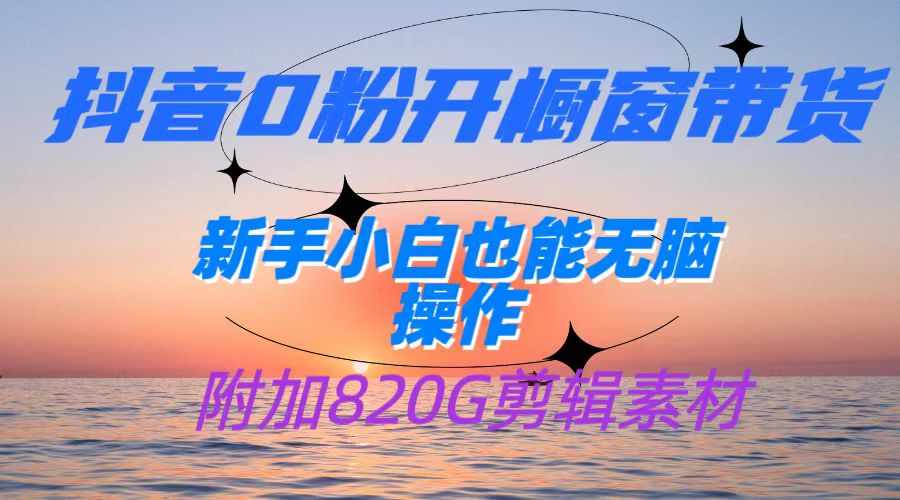 抖音0粉开橱窗带货，日入500+，新手小白也能无脑操作【附加820G剪辑资料】-泰戈创艺资源库