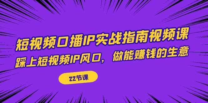 短视频口播IP实战指南视频课，踩上短视频IP风口，做能赚钱的生意（22节课）-泰戈创艺资源库