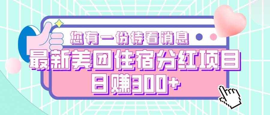 最新美团住宿分红项目，日赚300+-泰戈创艺资源库