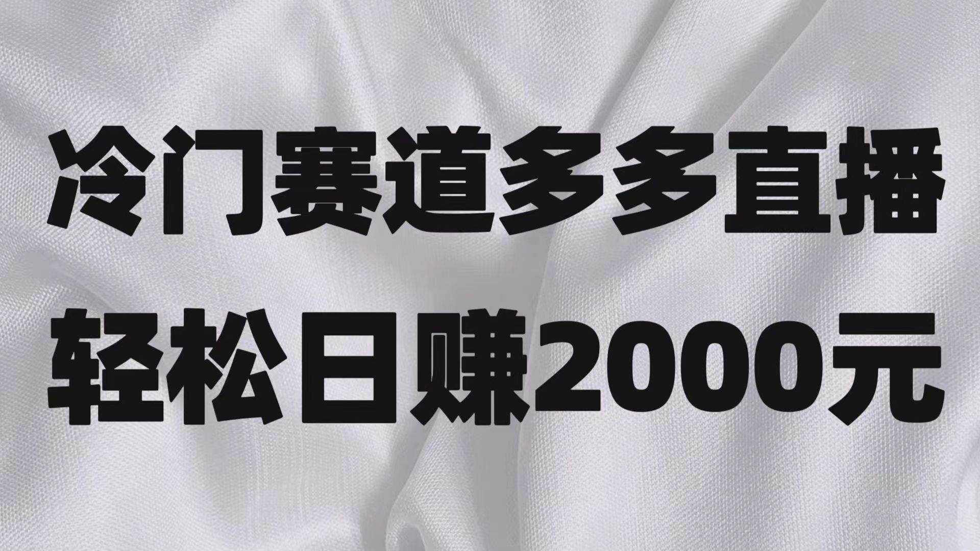 冷门赛道拼多多直播项目，简单念稿子，日收益2000＋-泰戈创艺资源库