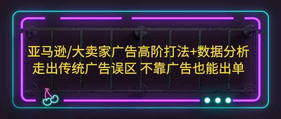 亚马逊/大卖家广告高阶打法+数据分析，走出传统广告误区 不靠广告也能出单-泰戈创艺资源库