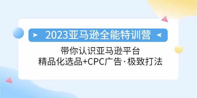 2023亚马逊全能特训营：玩转亚马逊平台+精品化·选品+CPC广告·极致打法-泰戈创艺资源库