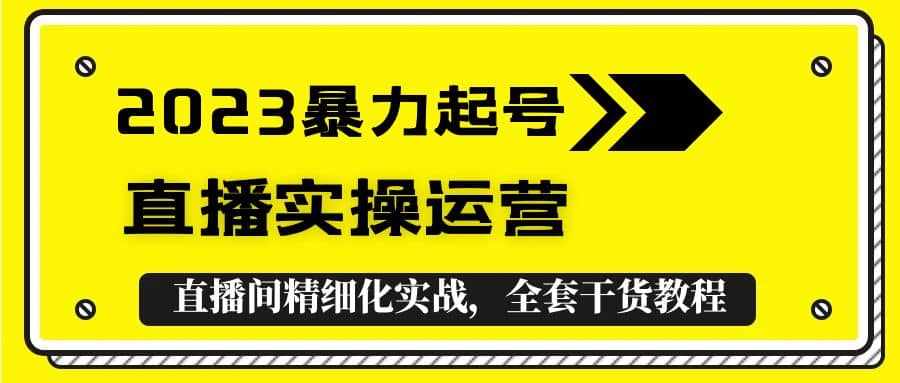 2023暴力起号+直播实操运营，全套直播间精细化实战，全套干货教程-泰戈创艺资源库