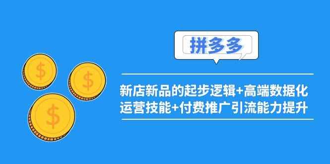 2022拼多多：新店新品的起步逻辑+高端数据化运营技能+付费推广引流能力提升-泰戈创艺资源库