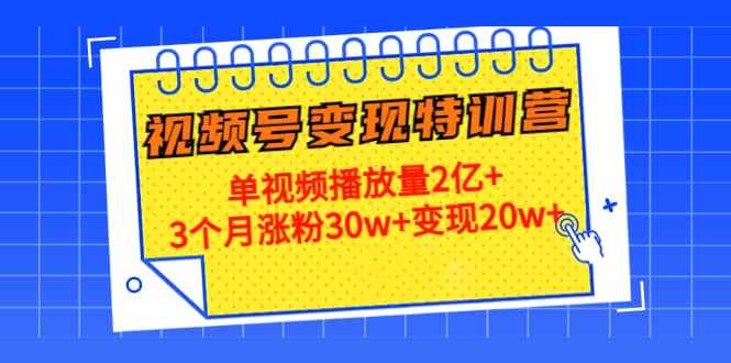 20天视频号变现特训营：单视频播放量2亿+-泰戈创艺资源库