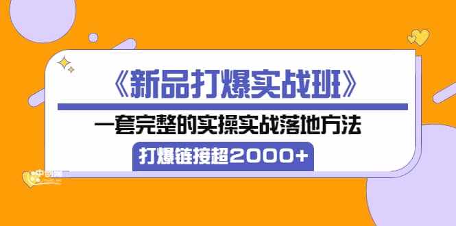 《新品打爆实战班》一套完整的实操实战落地方法，打爆链接超2000+（38节课)-泰戈创艺资源库