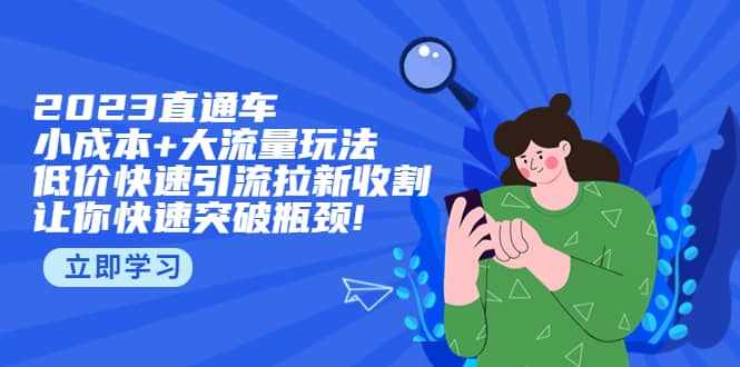 2023直通小成本+大流量玩法，低价快速引流拉新收割，让你快速突破瓶颈-泰戈创艺资源库