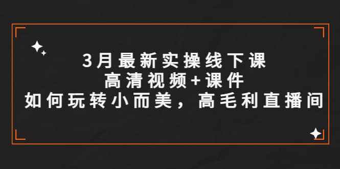 3月最新实操线下课高清视频+课件，如何玩转小而美，高毛利直播间-泰戈创艺资源库