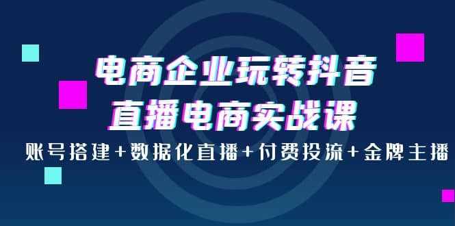 电商企业玩转抖音直播电商实战课：账号搭建+数据化直播+付费投流+金牌主播-泰戈创艺资源库