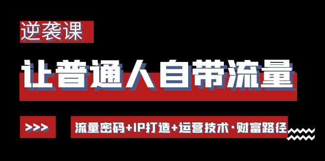 让普通人自带流量的逆袭课：流量密码+IP打造+运营技术·财富路径-泰戈创艺资源库