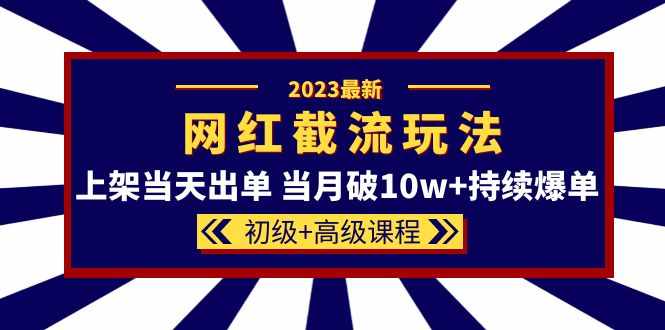 2023网红·同款截流玩法【初级+高级课程】上架当天出单 当月破10w+持续爆单-泰戈创艺资源库