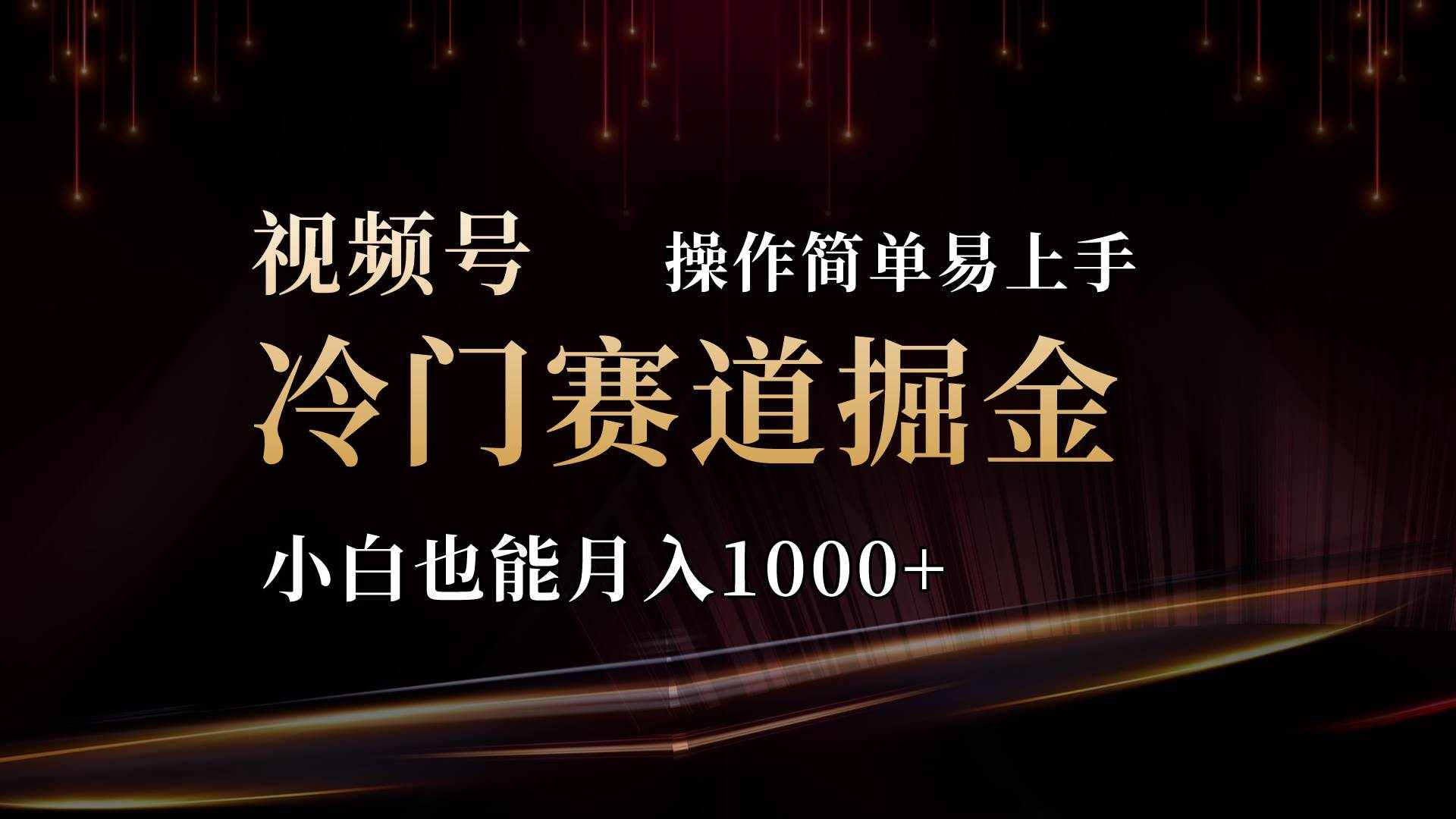 （11125期）2024视频号三国冷门赛道掘金，操作简单轻松上手，小白也能月入1000+-泰戈创艺资源库