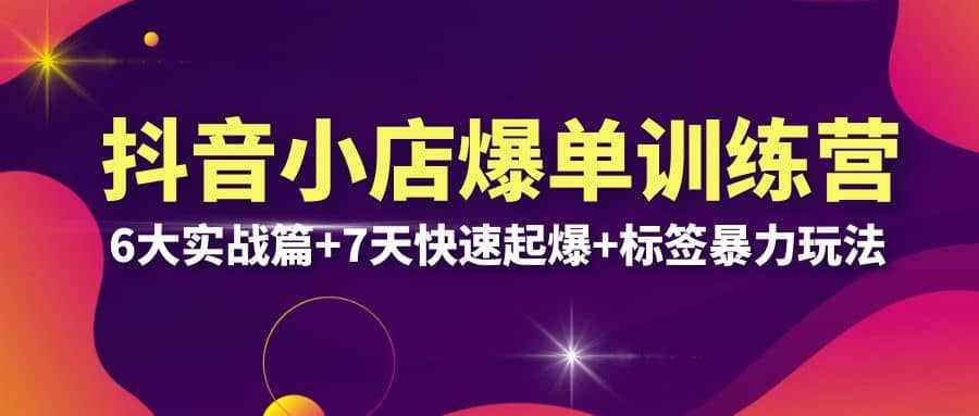 抖音小店爆单训练营VIP线下课：6大实战篇+7天快速起爆+标签暴力玩法(32节)-泰戈创艺资源库