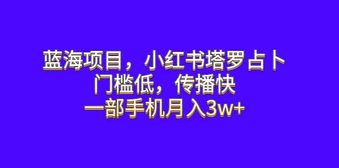 蓝海项目，小红书塔罗占卜，门槛低，传播快，一部手机月入3w+-泰戈创艺资源库