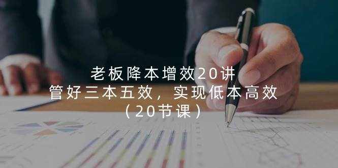 老板降本增效20讲，管好三本五效，实现低本高效（20节课）-泰戈创艺资源库