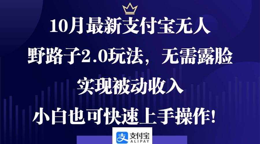 （12824期）10月最新支付宝无人野路子2.0玩法，无需露脸，实现被动收入，小白也可…-泰戈创艺资源库