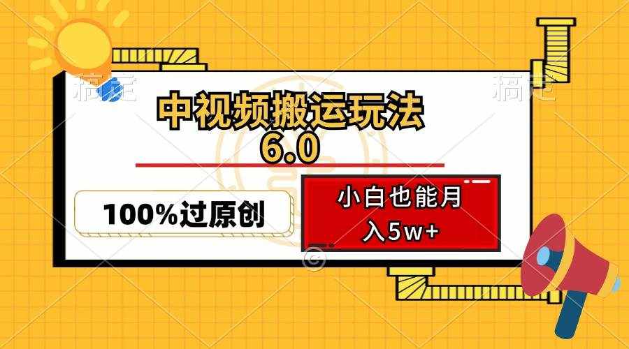 （12838期）中视频搬运玩法6.0，利用软件双重去重，100%过原创，小白也能月入5w+-泰戈创艺资源库