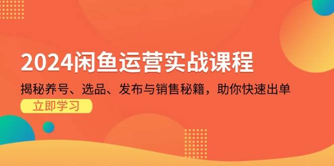 （13290期）2024闲鱼运营实战课程：揭秘养号、选品、发布与销售秘籍，助你快速出单-泰戈创艺资源库