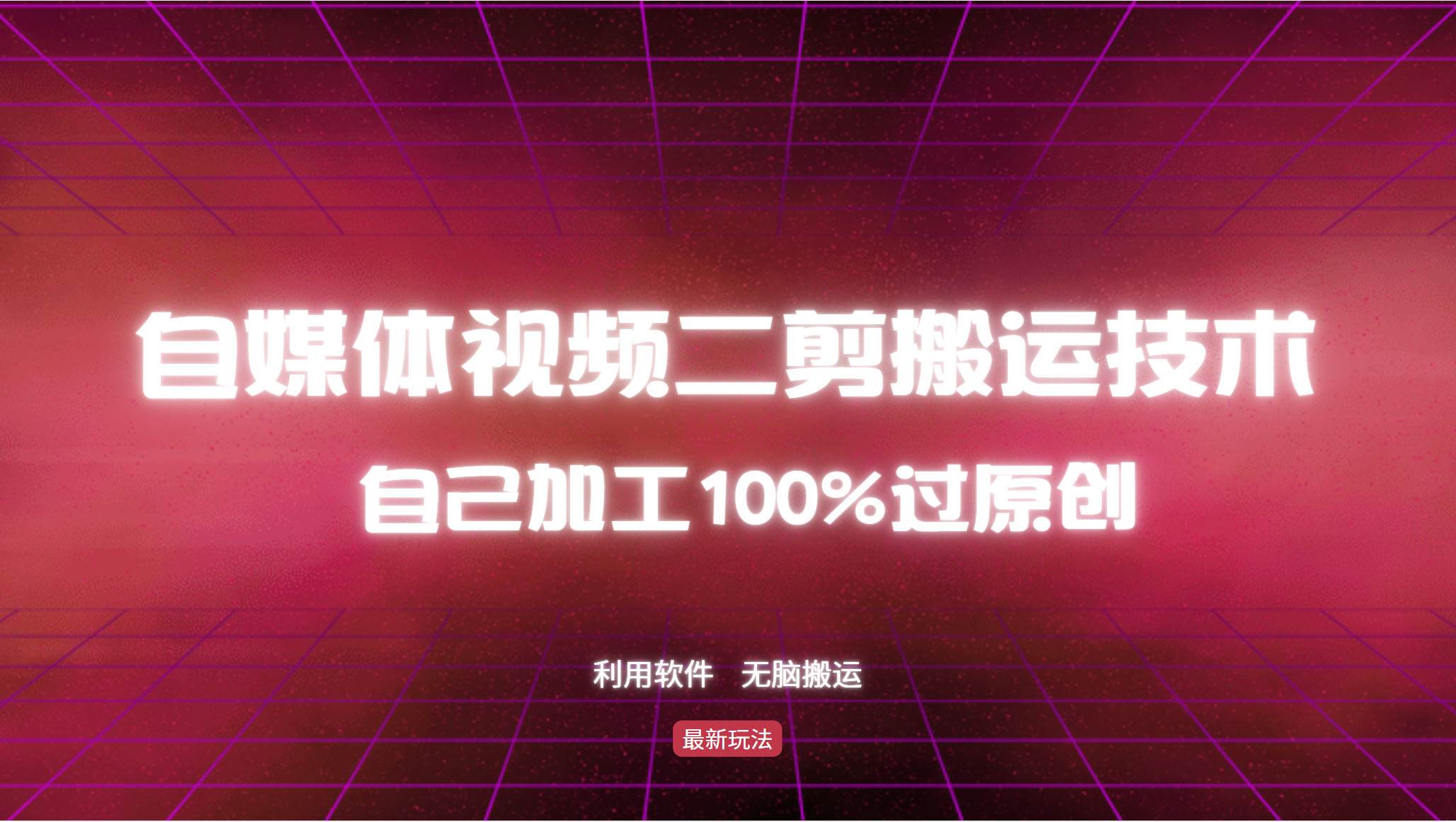 （12995期）详细教你自媒体视频二剪搬运技术，自己加工100%过原创，无脑搬运-泰戈创艺资源库