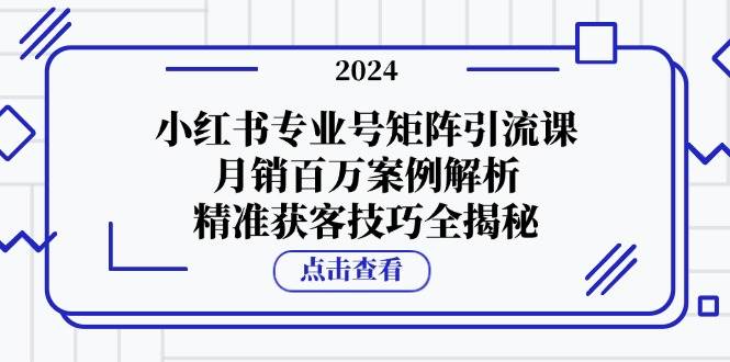 （12943期）小红书专业号矩阵引流课，月销百万案例解析，精准获客技巧全揭秘-泰戈创艺资源库