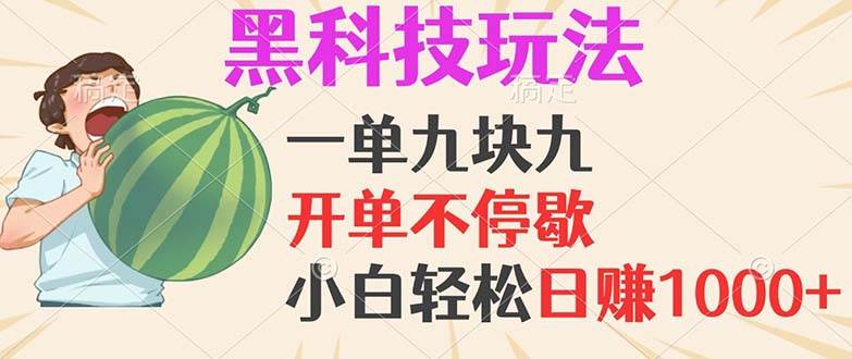 （13046期）黑科技玩法，一单利润9.9，一天轻松100单，日赚1000＋的项目，小白看完…-泰戈创艺资源库