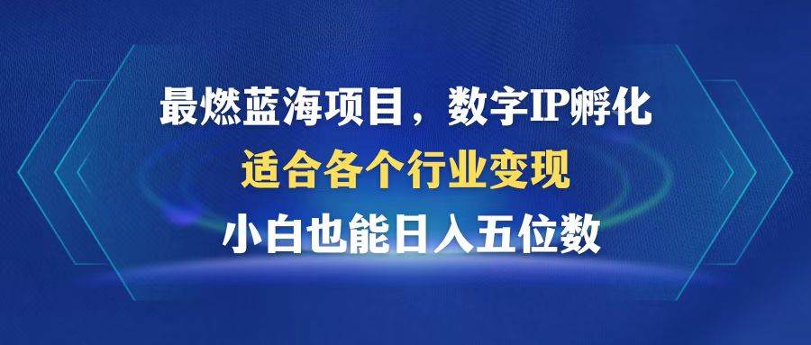 （12941期）最燃蓝海项目  数字IP孵化  适合各个行业变现  小白也能日入5位数-泰戈创艺资源库