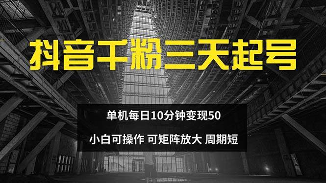 （13106期）抖音千粉计划三天起号 单机每日10分钟变现50 小白就可操作 可矩阵放大-泰戈创艺资源库