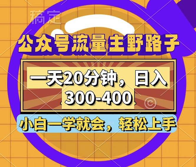 （12866期）公众号流量主野路子玩法，一天20分钟，日入300~400，小白一学就会-泰戈创艺资源库