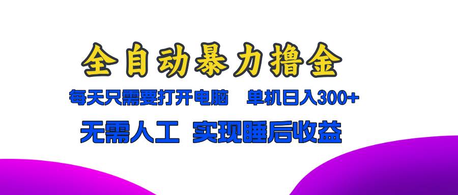 （13186期）全自动暴力撸金，只需要打开电脑，单机日入300+无需人工，实现睡后收益-泰戈创艺资源库