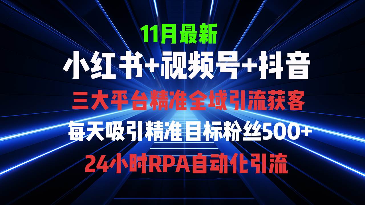 （13259期）全域多平台引流私域打法，小红书，视频号，抖音全自动获客，截流自…-泰戈创艺资源库