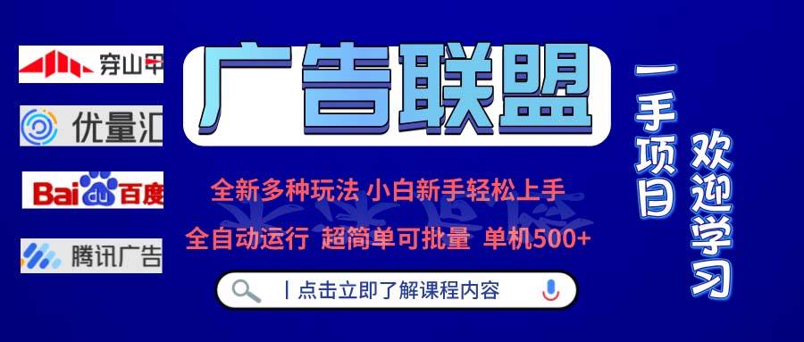 （13258期）广告联盟 全新多种玩法 单机500+  全自动运行  可批量运行-泰戈创艺资源库