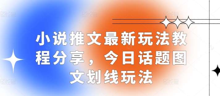 小说推文最新玩法教程分享，今日话题图文划线玩法-泰戈创艺资源库