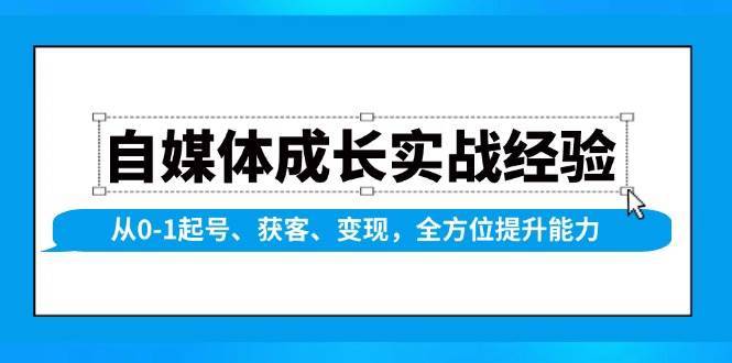 自媒体成长实战经验，从0-1起号、获客、变现，全方位提升能力-泰戈创艺资源库