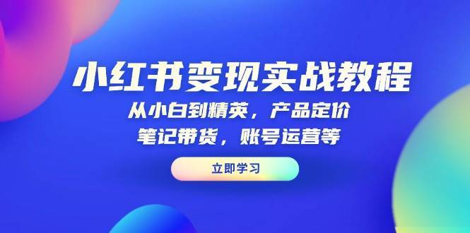 小红书变现实战教程：从小白到精英，产品定价，笔记带货，账号运营等-泰戈创艺资源库